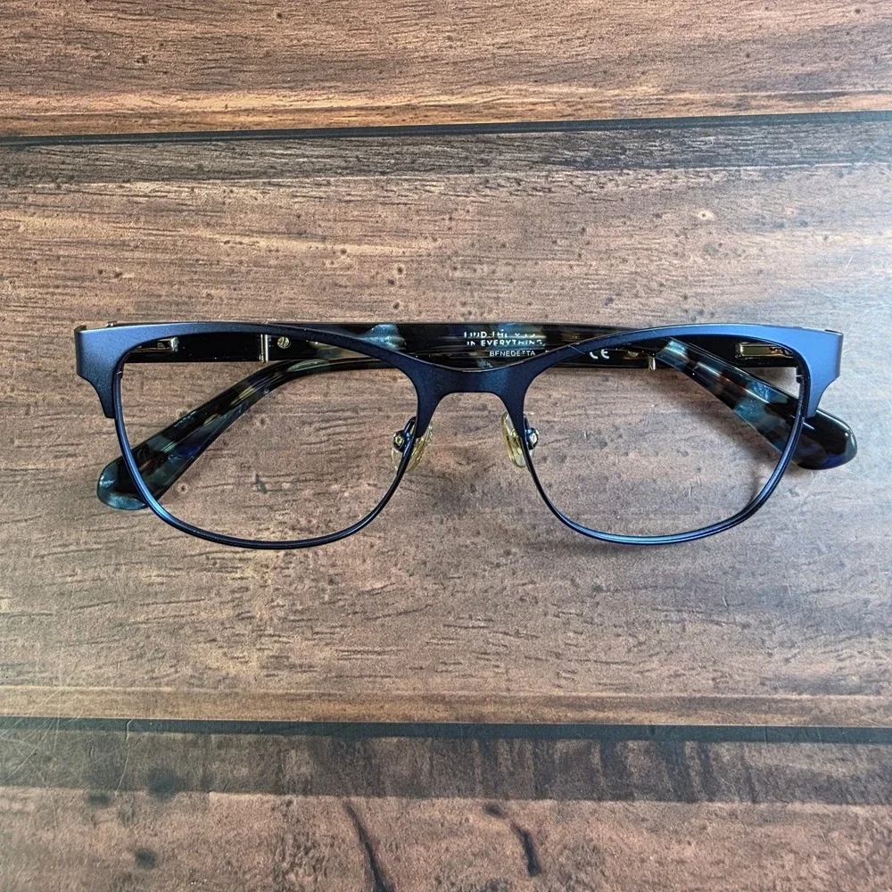 Kate Spade Benedetta RCT‎ 140 Navy Blue Tortoise Cat Eye Eyeglasses 51-16-140
